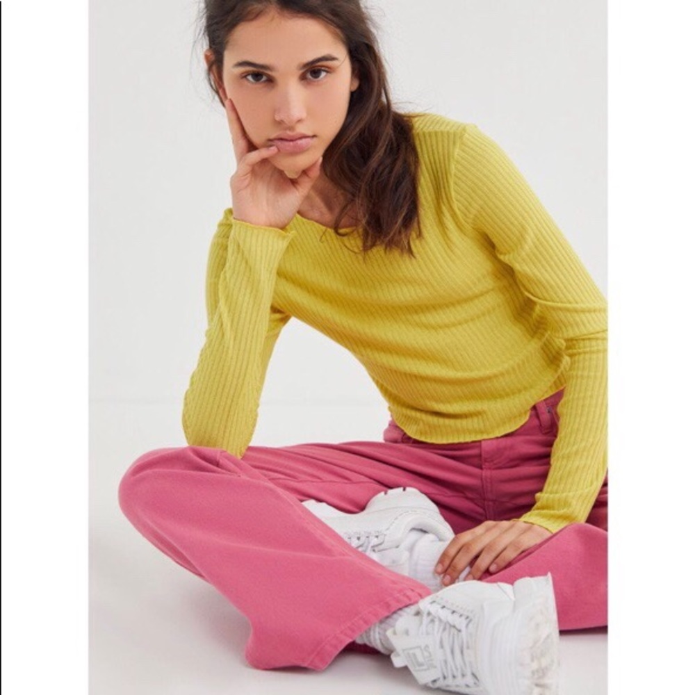 Urban Outfitters ribbed long sleeve crop top